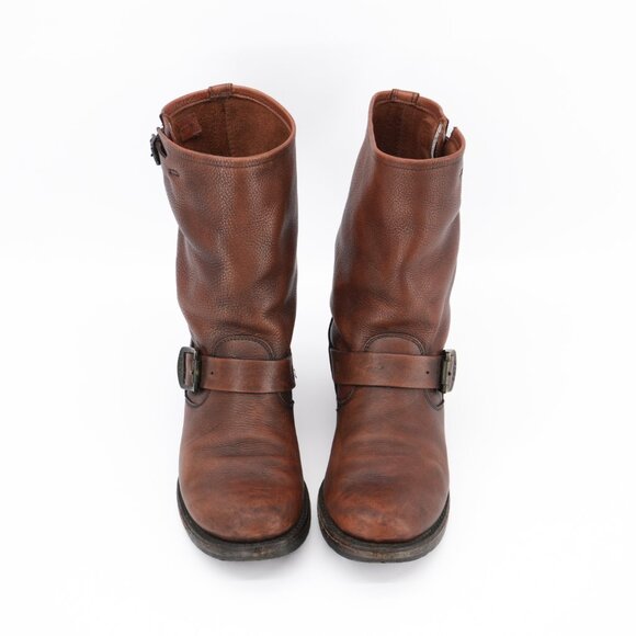 FRYE Harness Boots Size 9 Brown Leather Short Moto Biker VERONICA Booties Sz. 9 - Picture 6 of 10